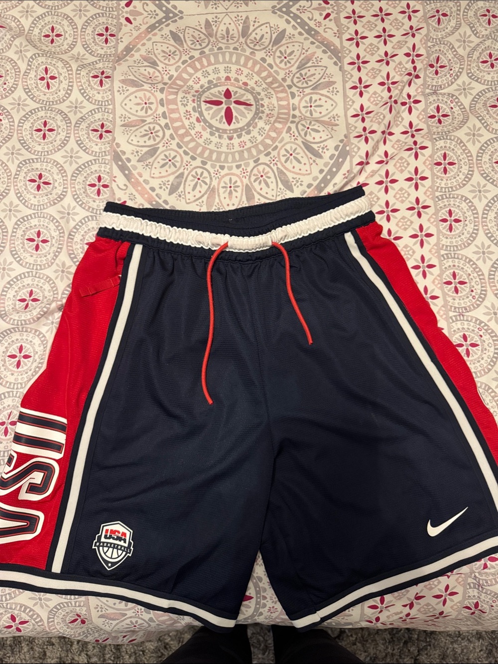Nike Navy and Red USA Basketball Shorts